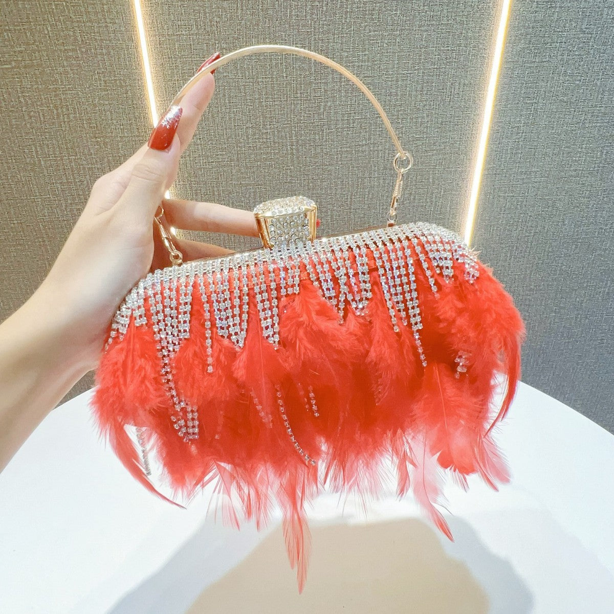 Style Clutch Diamond Tassel Wedding Banquet Handbags