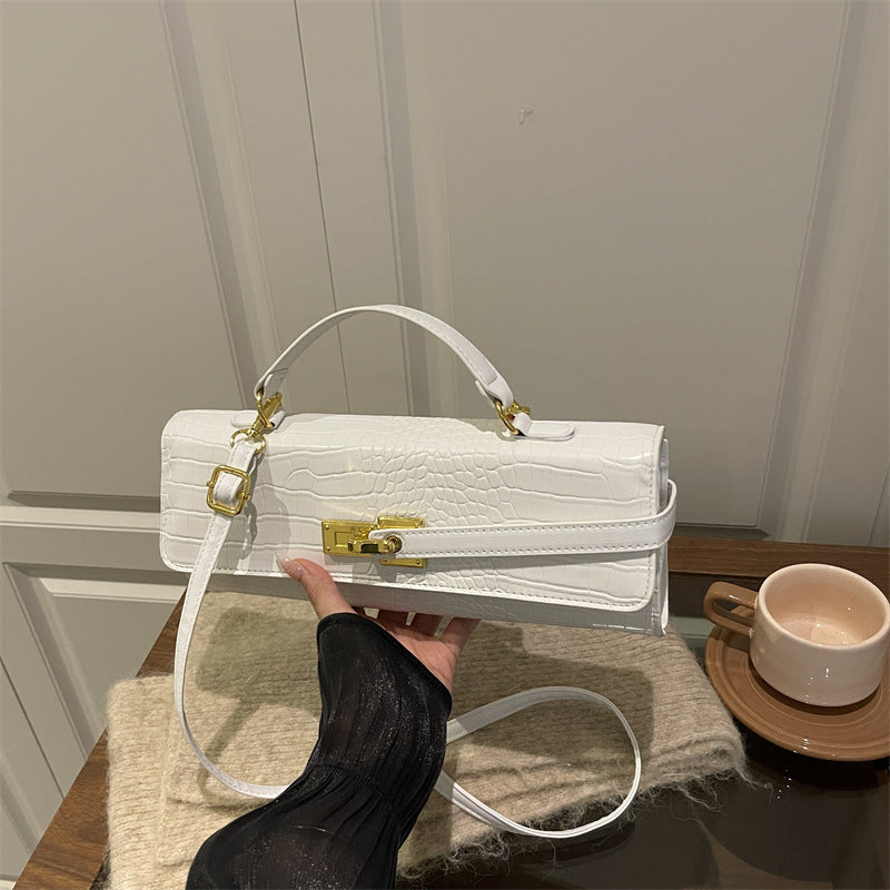 Women's Solid Color Retro Large Capacity Korean Lock