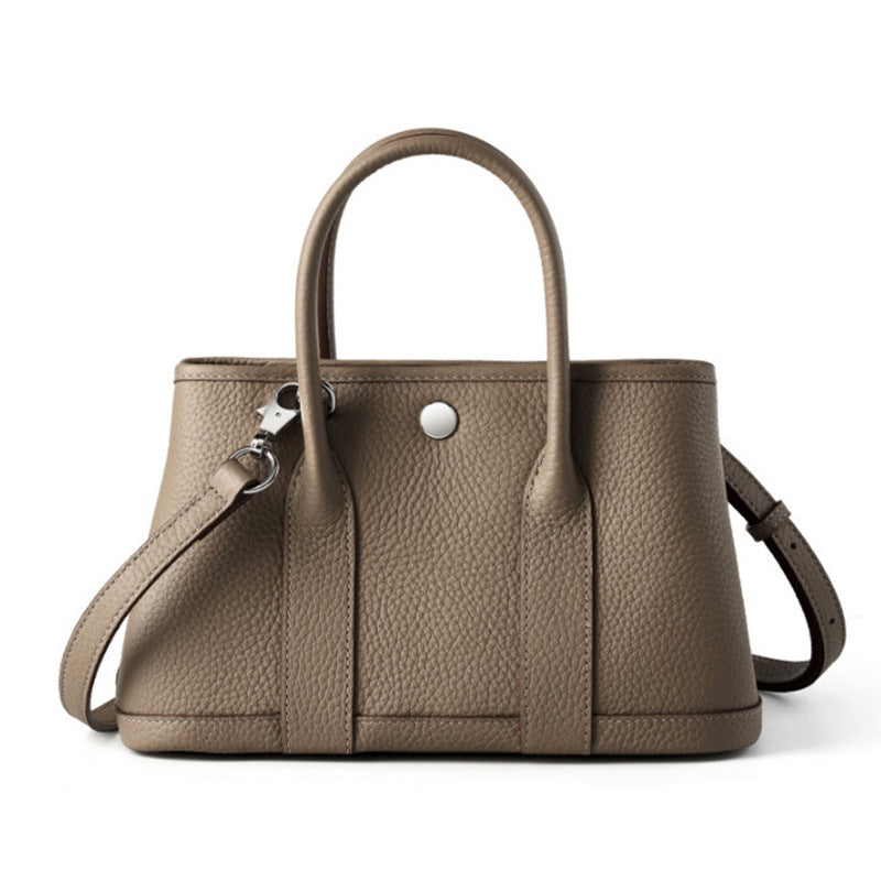 Women's Summer Genuine Leather Niche High Sense Portable Large Tote Bags