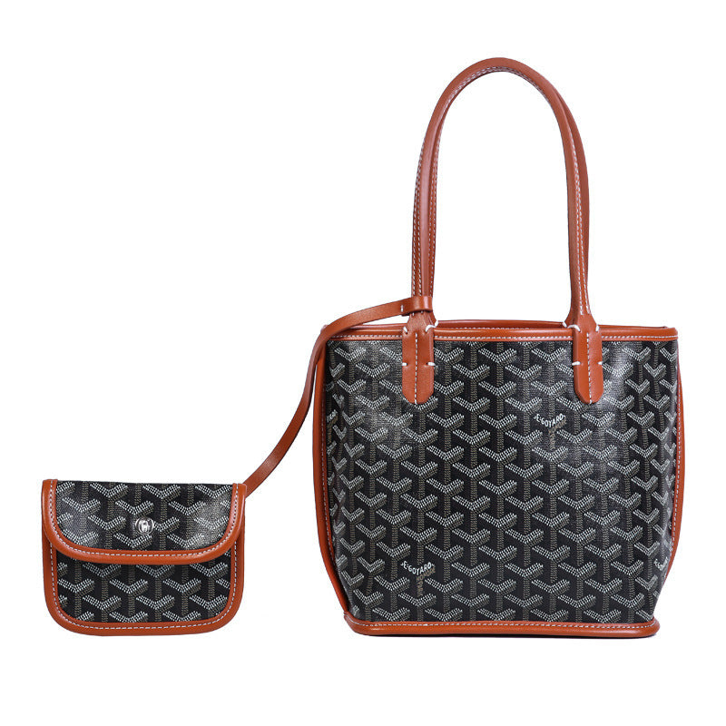 Women's Dog Teeth Vegetable Basket Classic Double-sided Handbags