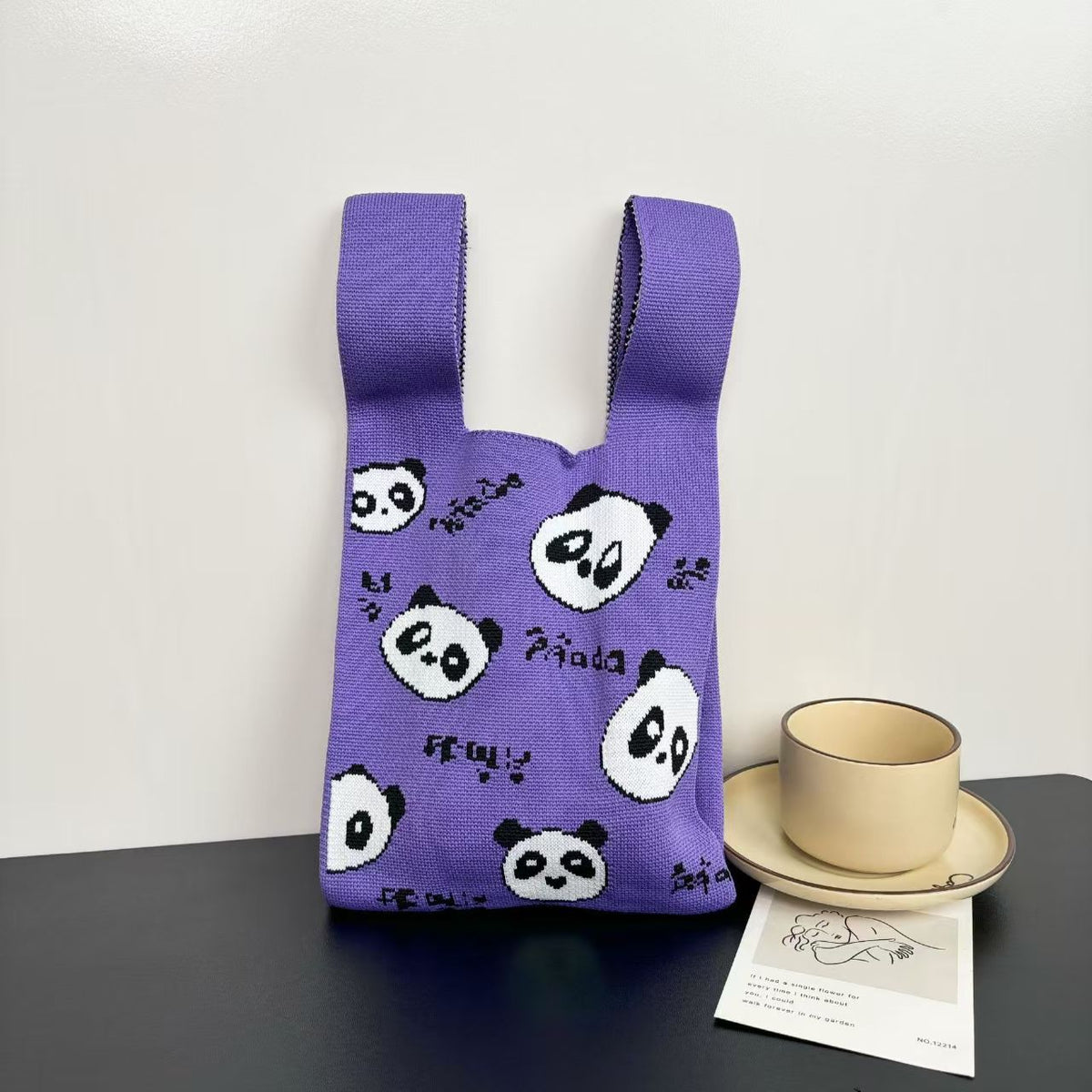 Women's Cute Panda Knitted Gift Niche High-grade Women's Handbag