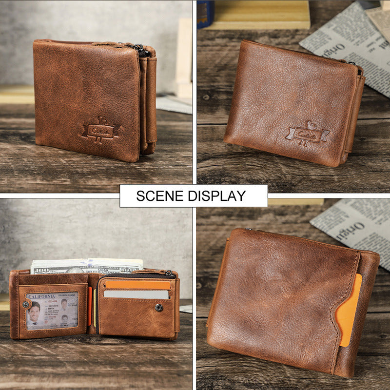 Men's Angel First Layer Cowhide Horizontal Male Men's Wallet