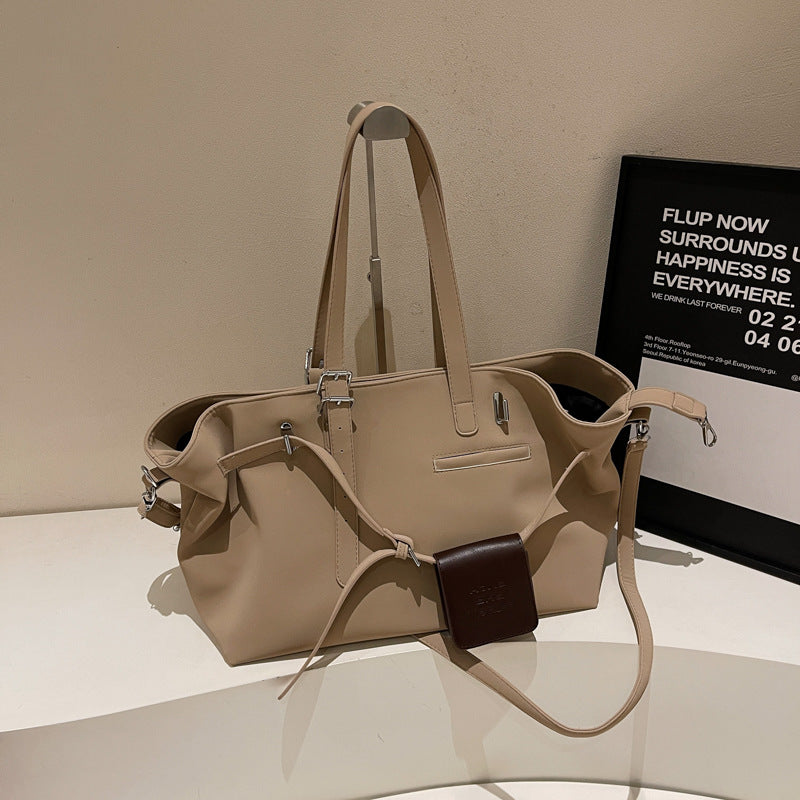 Women's Korean Style Suede Fashionable Retro Large Crossbody Bags