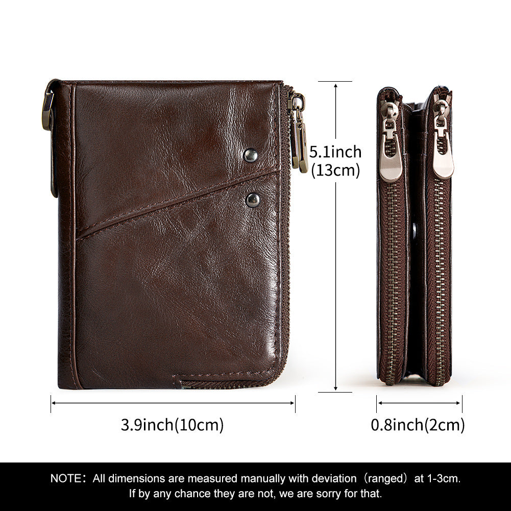 Multicolor Short Double Zipper Vertical Fashion Purses