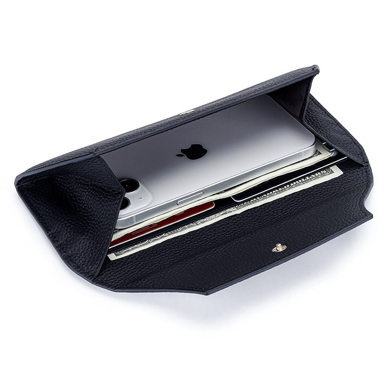 Women's Long Genuine Leather Niche Design Simple Ladies Wallets