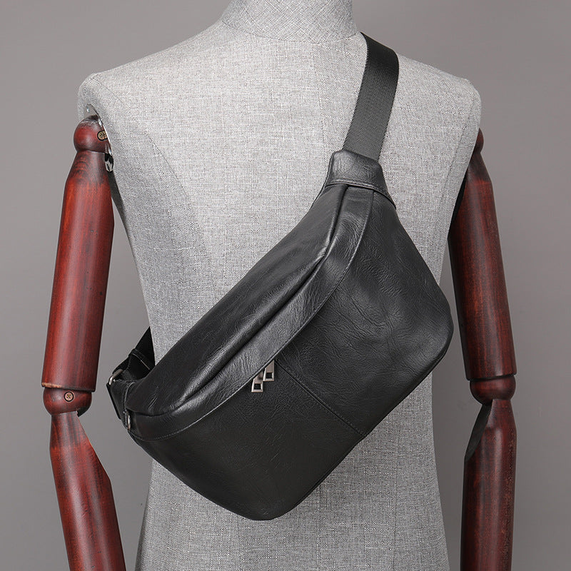 Men's Leather Business Large Capacity Running Rivers Men's Waist Packs
