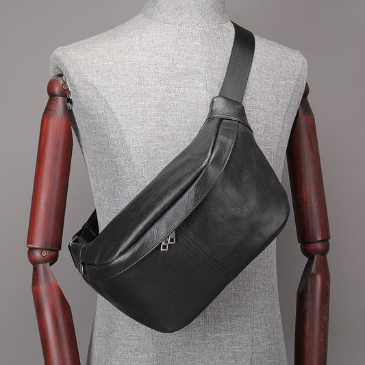 Men's Leather Business Large Capacity Running Rivers Men's Waist Packs