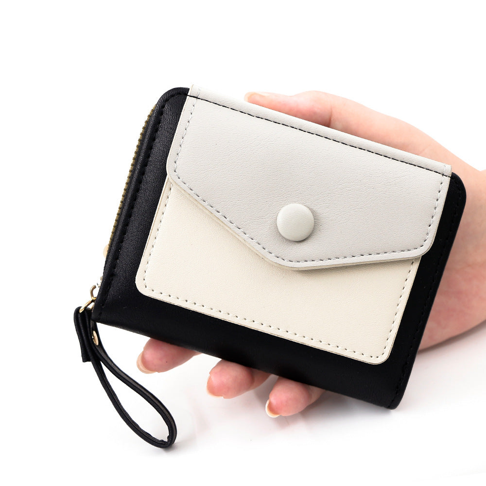 Women's Fresh Simple Contrast Color Expanding Macaron Clutch Ladies Wallet