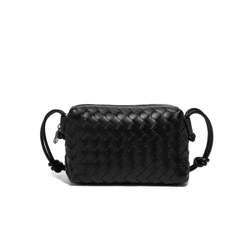 Women's Hand-woven Simple Trendy Black White Chessboard Bags