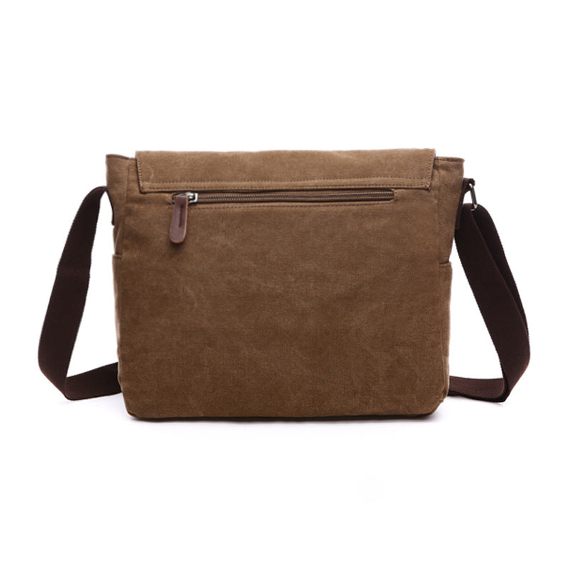 Men's Korean Style Trendy Computer Neutral Canvas Men's Shoulder Bags