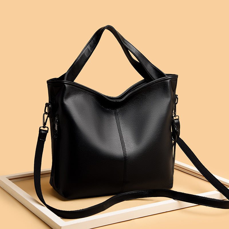 Women's Fashion Luxury Soft Leather With Zipper Shoulder Bags