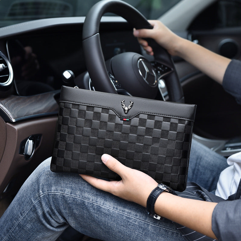 Men's Clutch Leather Fashion Business Envelope Bags