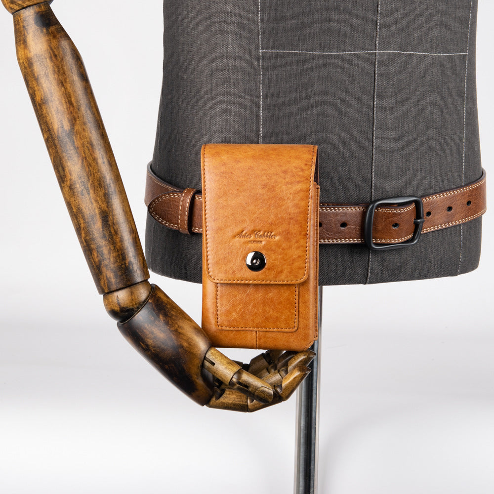 Men's Genuine Leather Mobile Inch With Plug Bags
