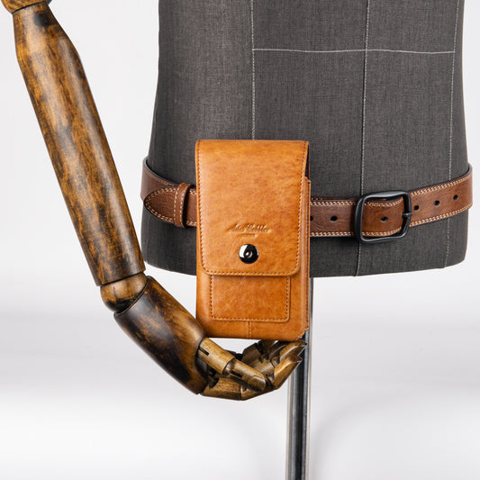 Men's Genuine Leather Mobile Inch With Plug Bags