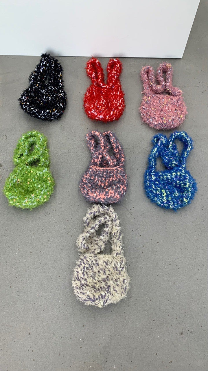 Women's Durable Design Woven Plush Finished Crossbody Bags