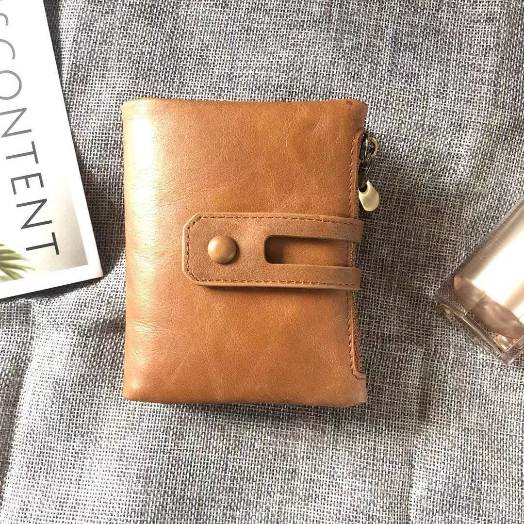 Men's Crazy Horse Oil Cowhide Leather For Purses