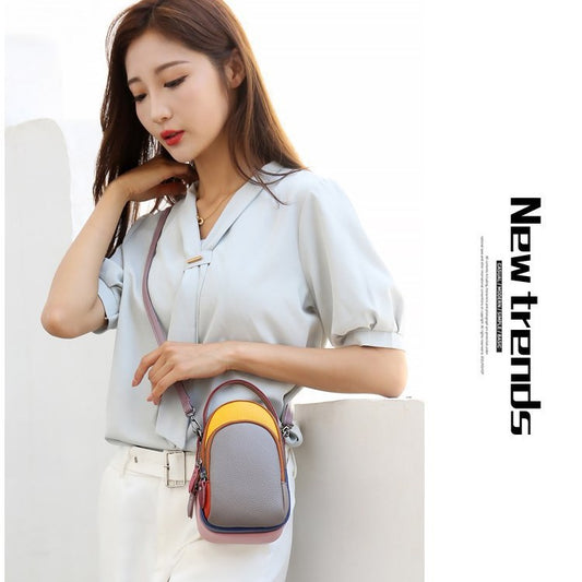 Women's Cow Leather Candy Color Korean Mini Shoulder Bags