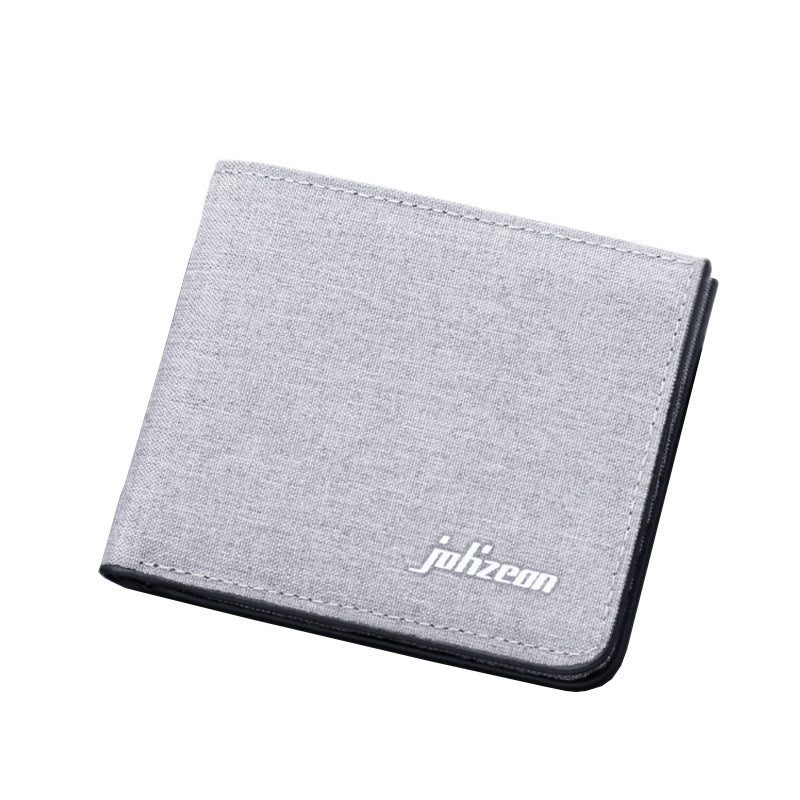 Men's Short Canvas Multiple Slots Horizontal Denim Men's Wallet