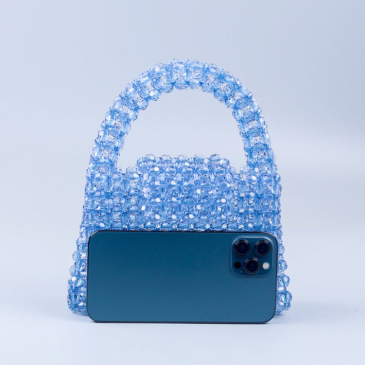 Trend Handmade Beaded Weave Acrylic Multicolor Handbags