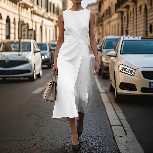 Women's Summer Sleeveless Round Neck Fashion Casual Dresses