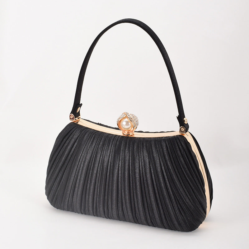Women's Dinner Pleated Solid Color Simple Fashion Evening Bags