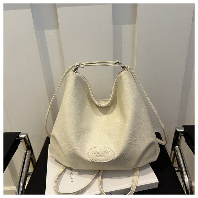 Women's Popular Leisure Retro Large Capacity Commuter Solid Color Bags