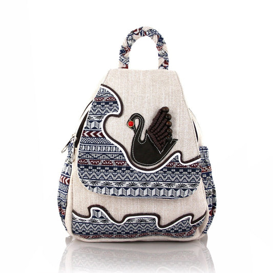 Women's Style Fresh Swan Woven Three-dimensional Double Bags