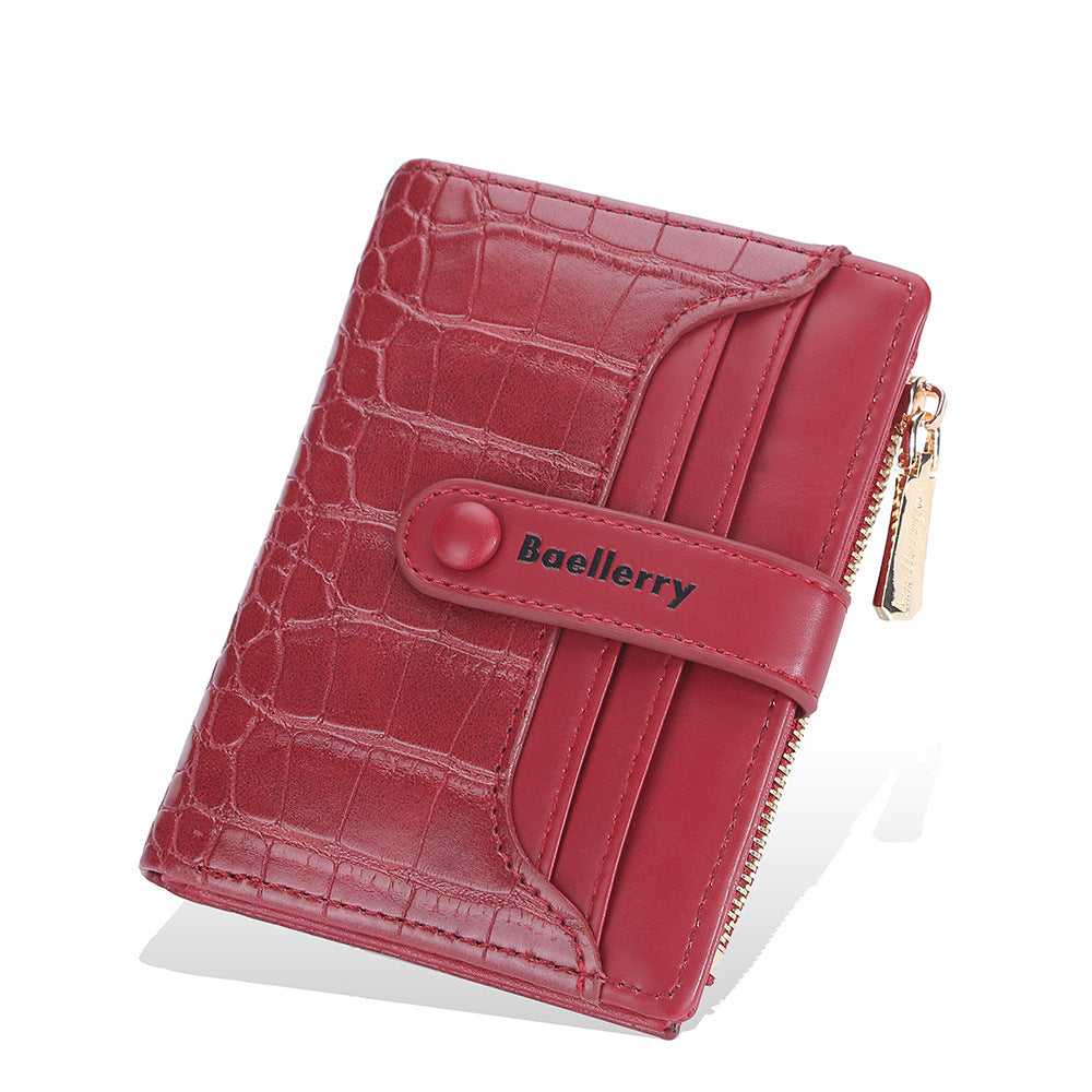 Women's Korean Style Fashion Short Multiple Slots Two Fold High Ladies Wallet
