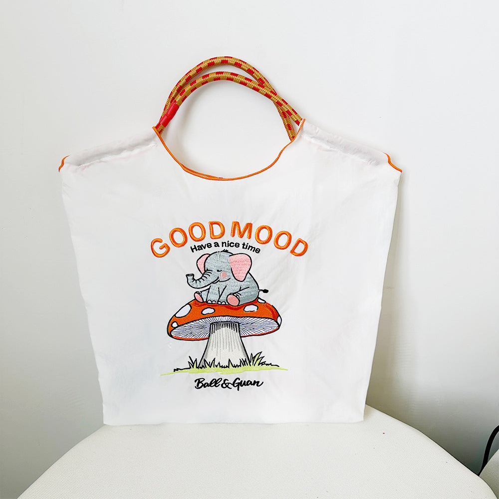 Embroidery Environmentally Friendly Nylon One Shopping Bags