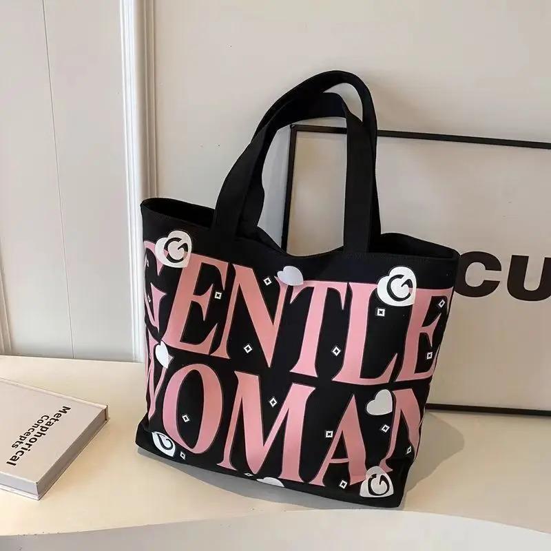 Letter Fashion Large Capacity Female Canvas Women's Shoulder Bag