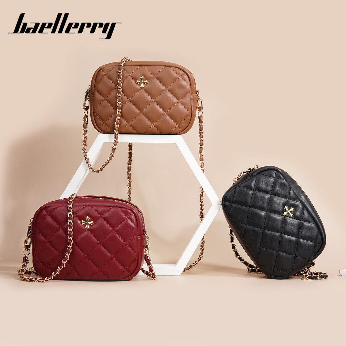 Lady's Fashion Quilted Rhombus Plaid Large Shoulder Bags