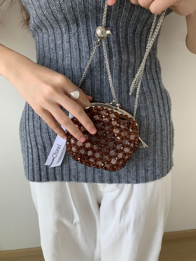 Clip Handmade Beaded Acrylic Horn Pearl Crossbody Bags