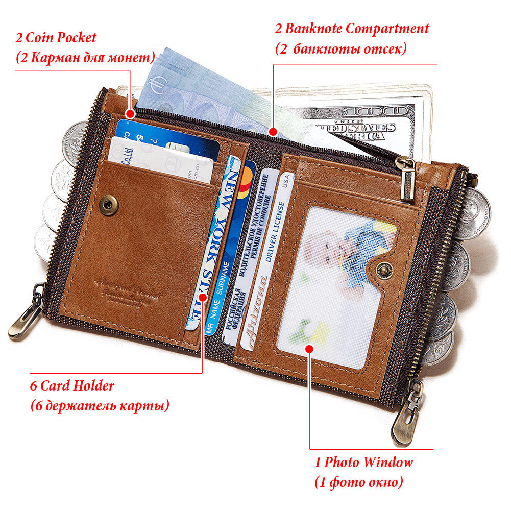 Men's Paul Credit Top Layer Leather Short Men's Wallets