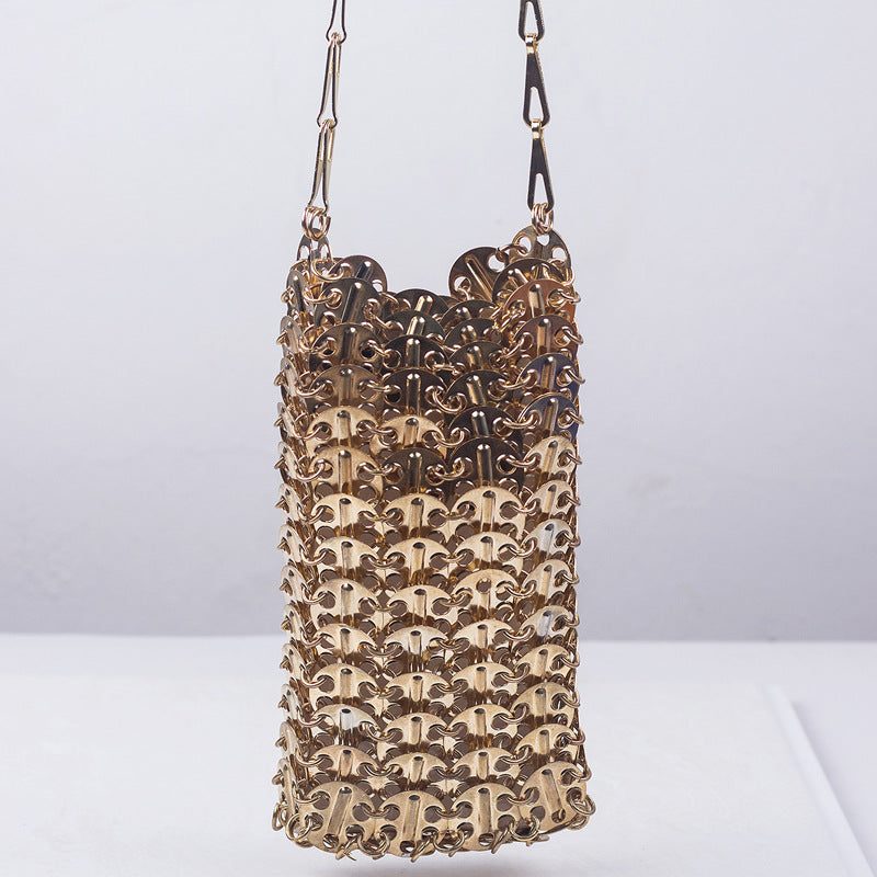 Women's Gold Sequins Handmade Fashion Mobile Niche Crossbody Bags