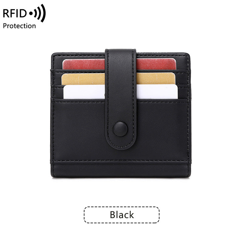 Women's Compact Portable Swiping Short Solid Color Coin Purses