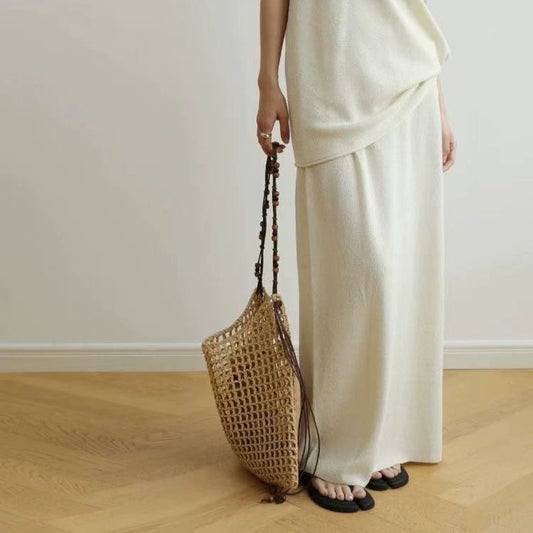 Women's Summer Vacation Style Straw Hand-woven Raffia Shoulder Bags