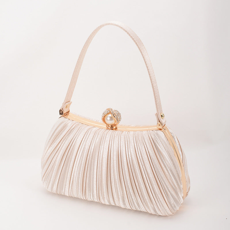Women's Dinner Pleated Solid Color Simple Fashion Evening Bags