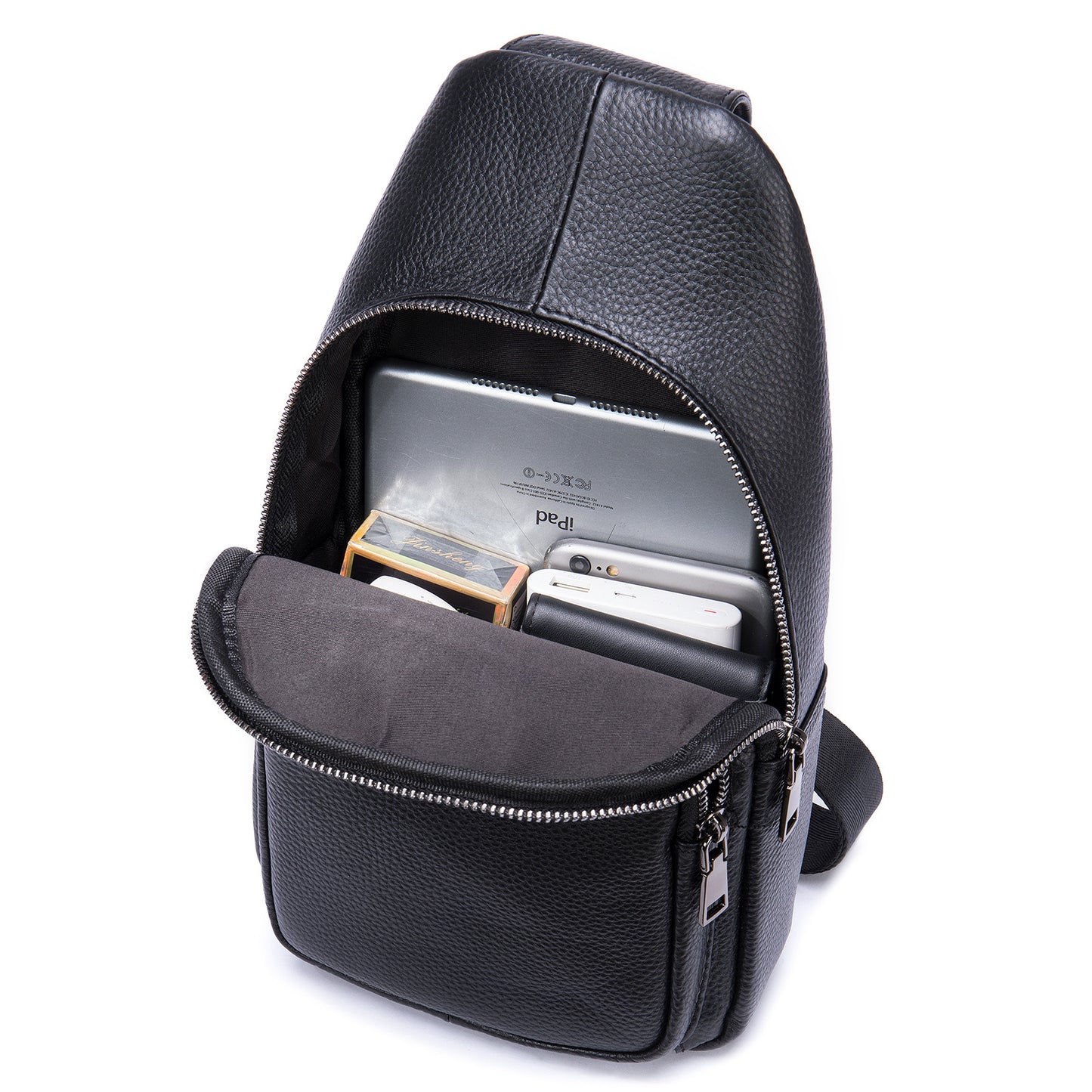 Men's Leather First Layer Trendy Large Capacity Men's Chest Bags