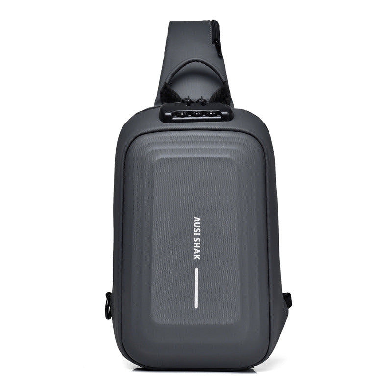 Men's Fashion Solid Color Charging Waterproof Men's Chest Bags