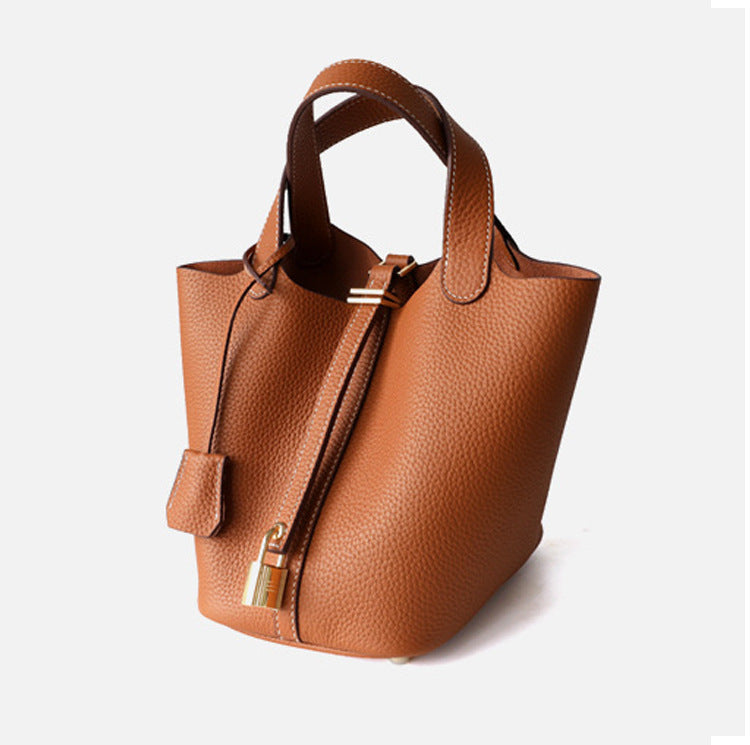 Women's Large Capacity High-grade First Layer Cowhide Vegetable Women's Handbag