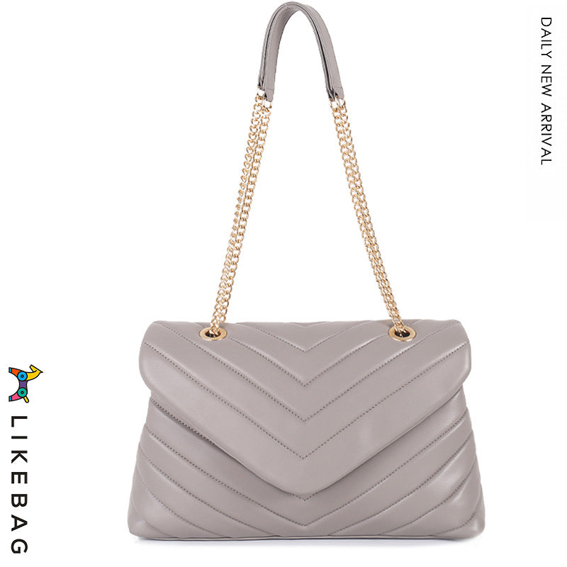 Women's Commuter Soft Metal Chain Embroidered Versatile Crossbody Bags