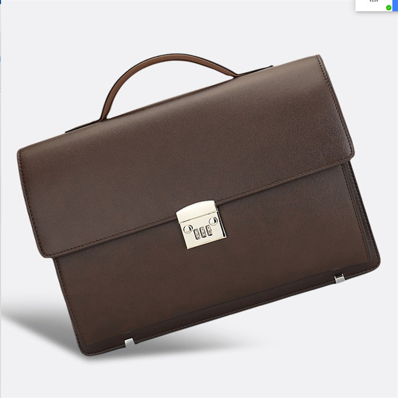 Men's Computer Cowhide Password Genuine Leather Men's Briefcases