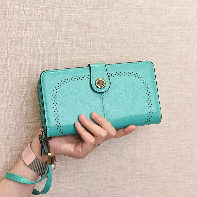 Comfortable Charming Hollow Long Zipper Lady's Handbags