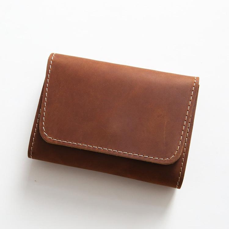 Men's Retro First Layer Cowhide Short Green Bags