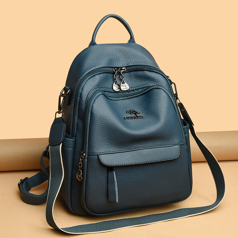 Women's Kangaroo Large Capacity Mom Soft Leather Backpacks