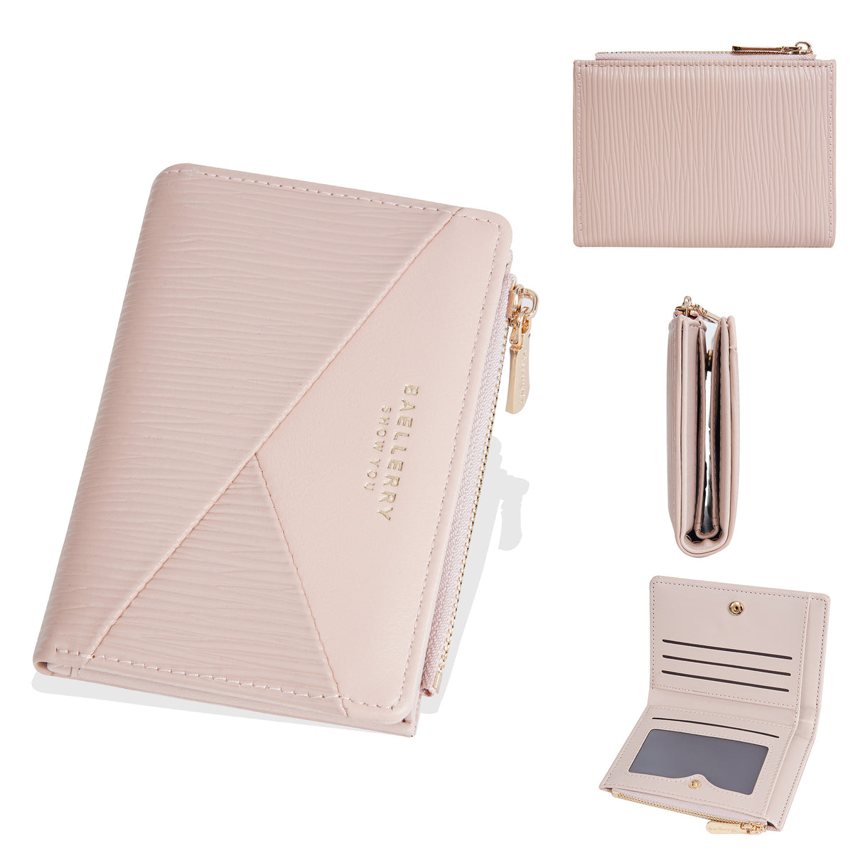 Women's High-grade Bark Pattern Short Large Capacity Two-fold Ladies Wallet