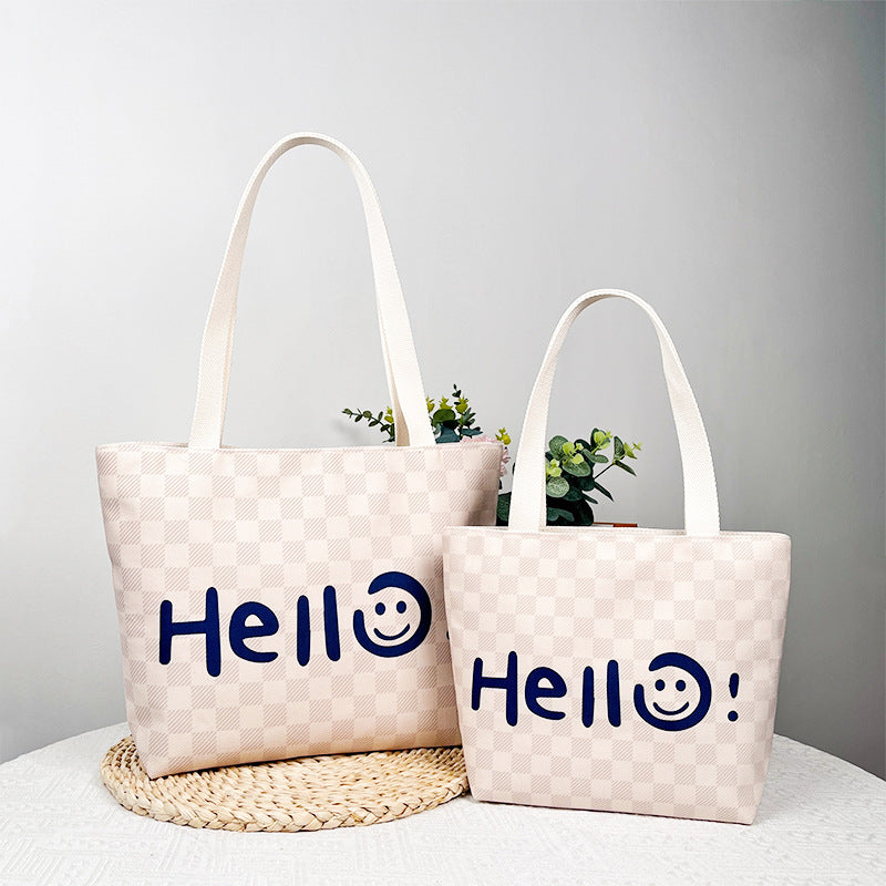 Women's Fashion Simple Letter Canvas Large Capacity Bags