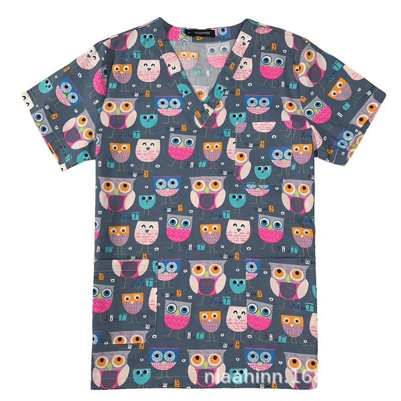 Women's & Men's & Cartoon Printed T-shirt For Surgical Gown Uniform