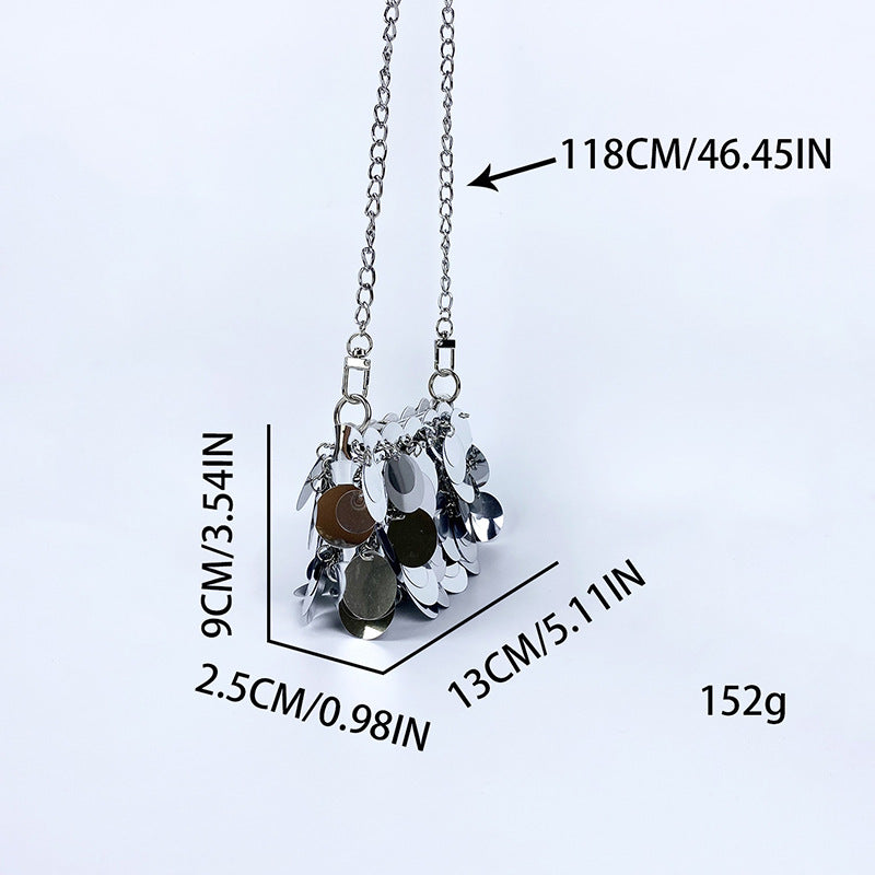 Women's Fashion Design Unique Dinner Sequined Metal Shoulder Bags