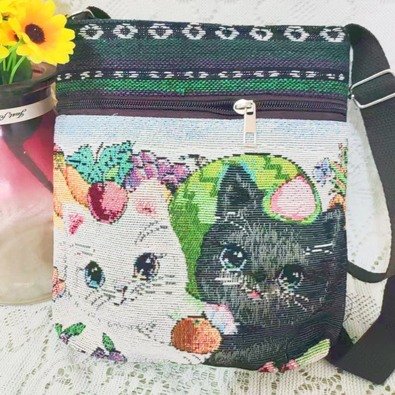 Women's Elephant Owl Shopping Canvas Trendy Women's Messenger Bag